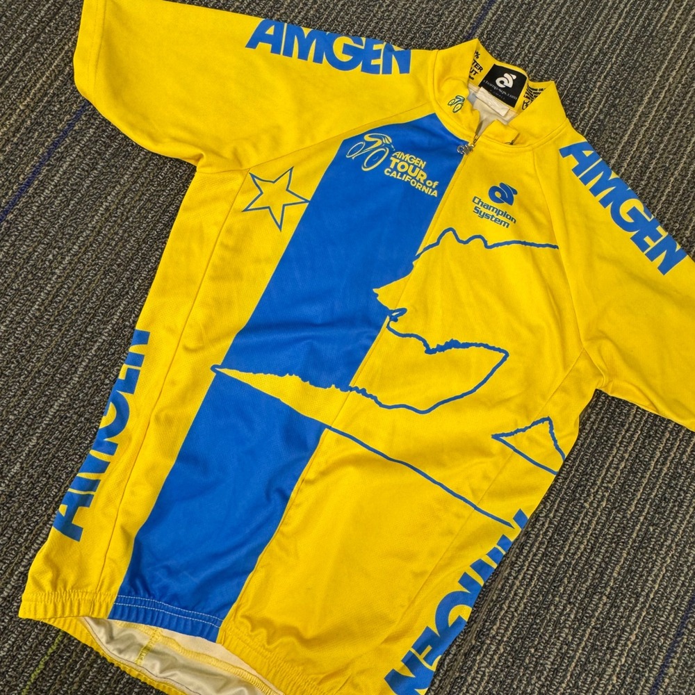 Champion System Cycling Jersey Men XS Yellow Excellent Tour of California Amgen
